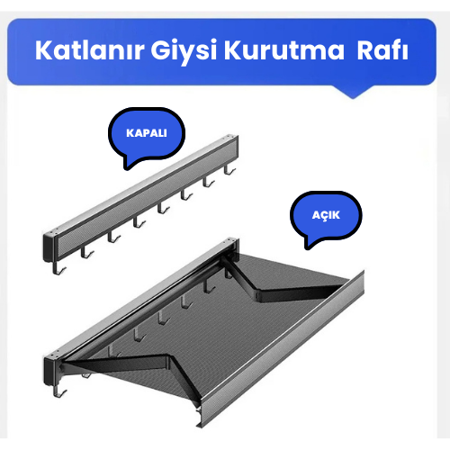 Çok Amaçlı Katlanabilir Giysi Kurutma Rafı